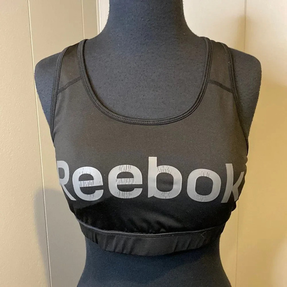 Reebok Medium Sports Bra Padded Cups Stretch - Picture 1 of 5